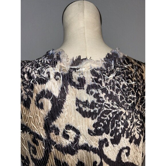 KOMAROV Women's Midi Cocktail Dress size 2X Crinkle Lace Trim V-Neck Whimsygoth - Picture 9 of 15